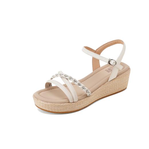 【夏季新款】西村名物2025年夏季新款舒适百搭超轻厚底小坡跟系带凉鞋T25BG20711 商品图11