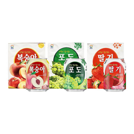 韩国进口九日牌桃  |葡萄丨草莓果汁饮料238ml/听 商品图5