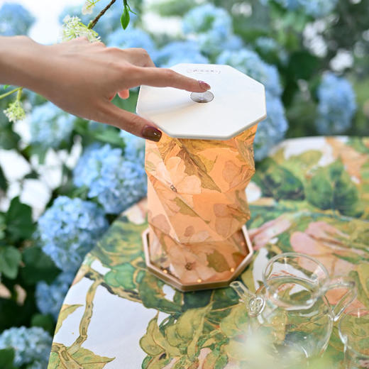 羽诗制造出品 花间野趣小宋壶玻璃对杯旋转花灯文创礼盒 商品图2