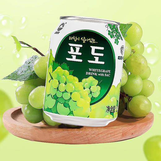 韩国进口九日牌桃  |葡萄丨草莓果汁饮料238ml/听 商品图2