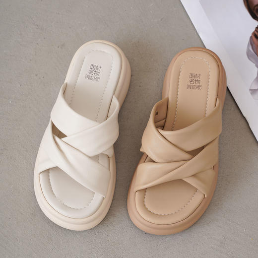 【夏季新款】西村名物2025年夏季新款舒适平底超轻厚底百搭凉拖鞋T25BJ20941 商品图4