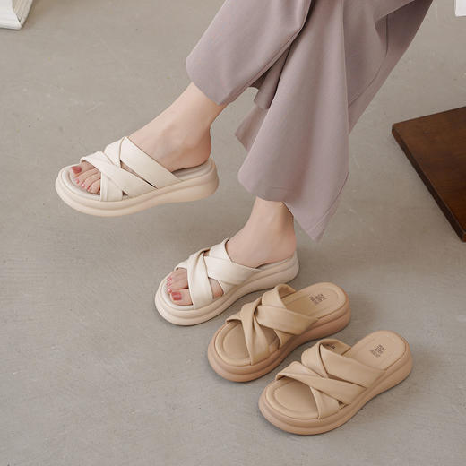 【夏季新款】西村名物2025年夏季新款舒适平底超轻厚底百搭凉拖鞋T25BJ20941 商品图0