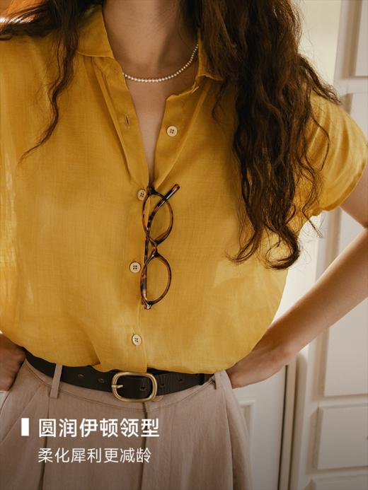 鲜果冰沙衫 天丝苎麻宽松短袖衬衫FCF2SHT081 商品图3