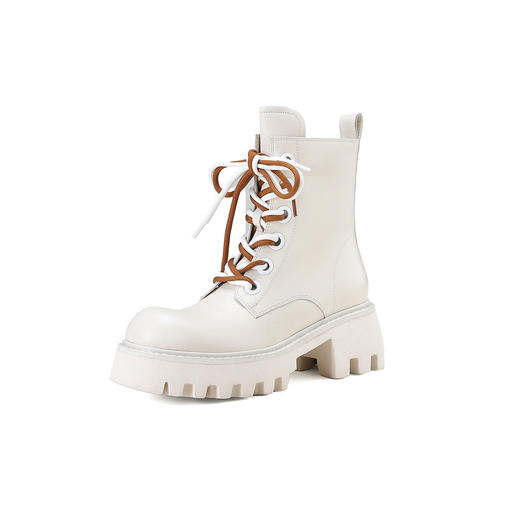 westory2024年秋季新款超轻厚底系带纯色侧拉链马丁靴W24DS83981 商品图5