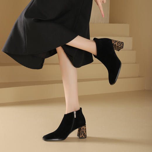 westory2024年秋冬新款优雅风细高跟百搭短靴切尔西女S24DS84771 商品图4