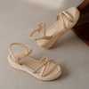 【夏季新款】西村名物2025年夏季新款舒适百搭超轻厚底小坡跟系带凉鞋T25BG20711 商品缩略图3