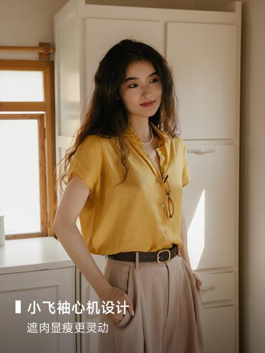 鲜果冰沙衫 天丝苎麻宽松短袖衬衫FCF2SHT081 商品图4