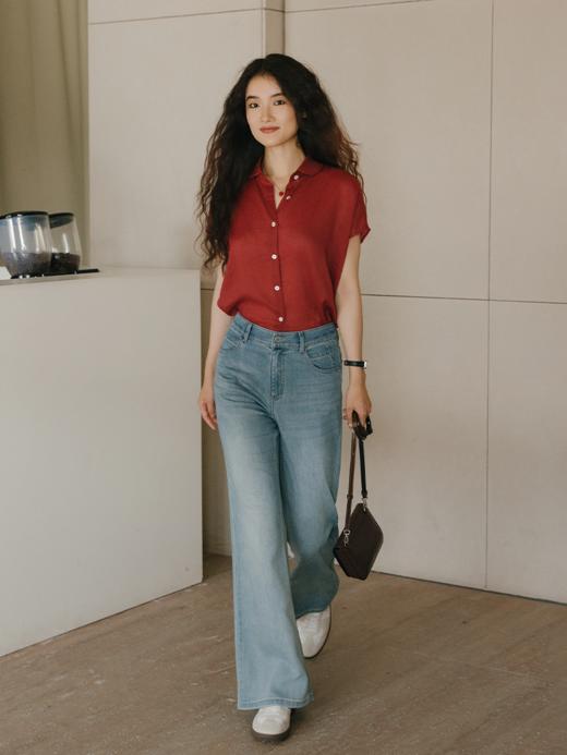 鲜果冰沙衫 天丝苎麻宽松短袖衬衫FCF2SHT081 商品图10