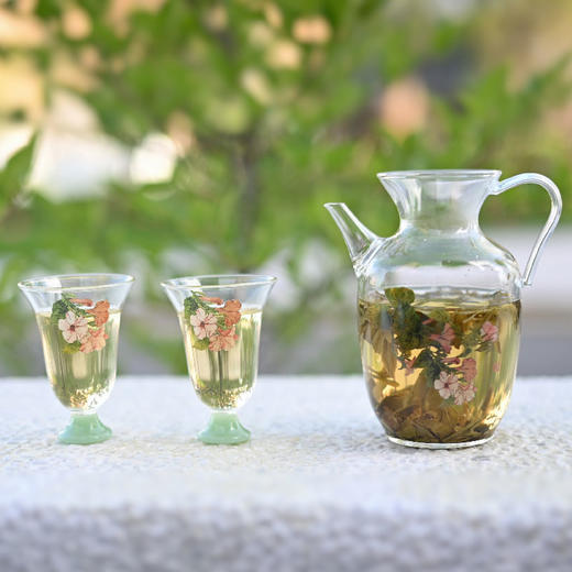 羽诗制造出品 花间野趣小宋壶玻璃对杯旋转花灯文创礼盒 商品图4