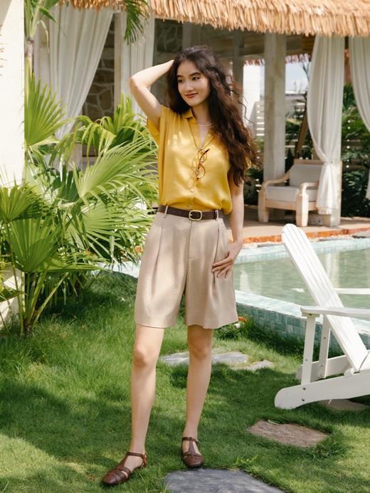 鲜果冰沙衫 天丝苎麻宽松短袖衬衫FCF2SHT081 商品图7