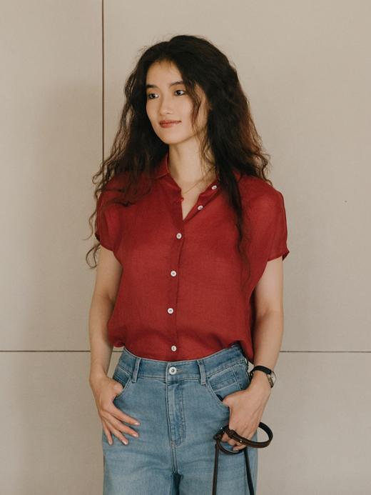 鲜果冰沙衫 天丝苎麻宽松短袖衬衫FCF2SHT081 商品图11