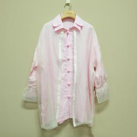 【线上专属】飘纱衬衫（24710552-粉米）