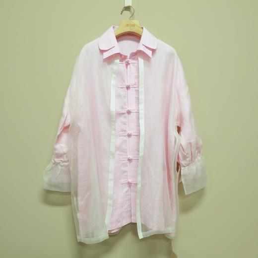 【线上专属】飘纱衬衫（24710552-粉米） 商品图0