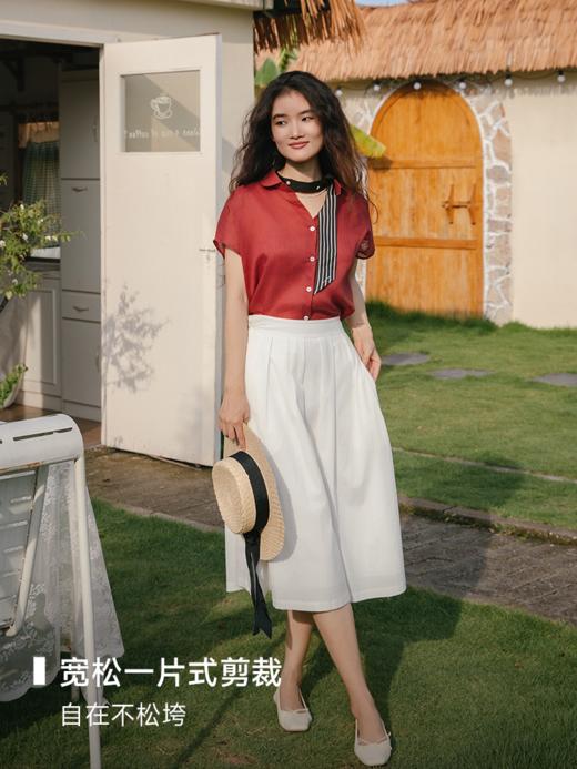 鲜果冰沙衫 天丝苎麻宽松短袖衬衫FCF2SHT081 商品图2