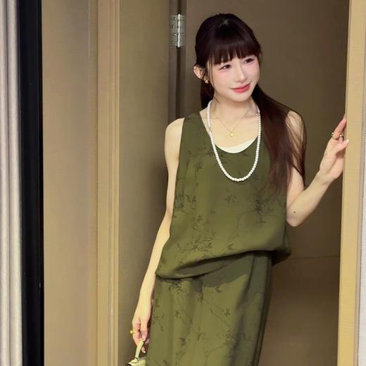 【不退不换】良木礼暗纹高腰半裙（3199） 商品图3