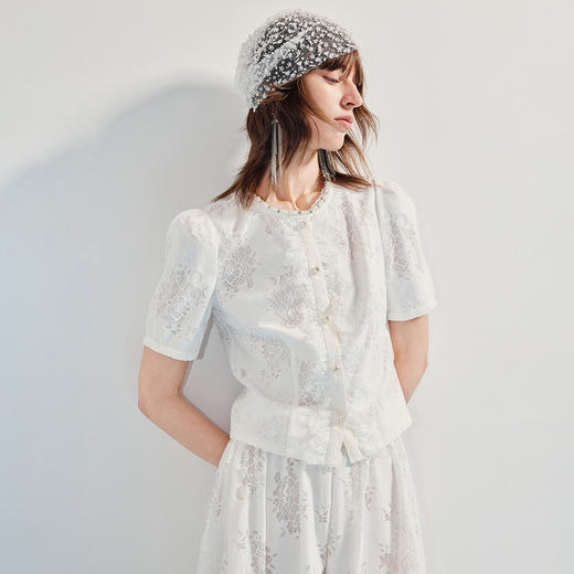 玛克门店发货：修身优雅气质上衣女(货号:MF86TP018A10) 商品图1