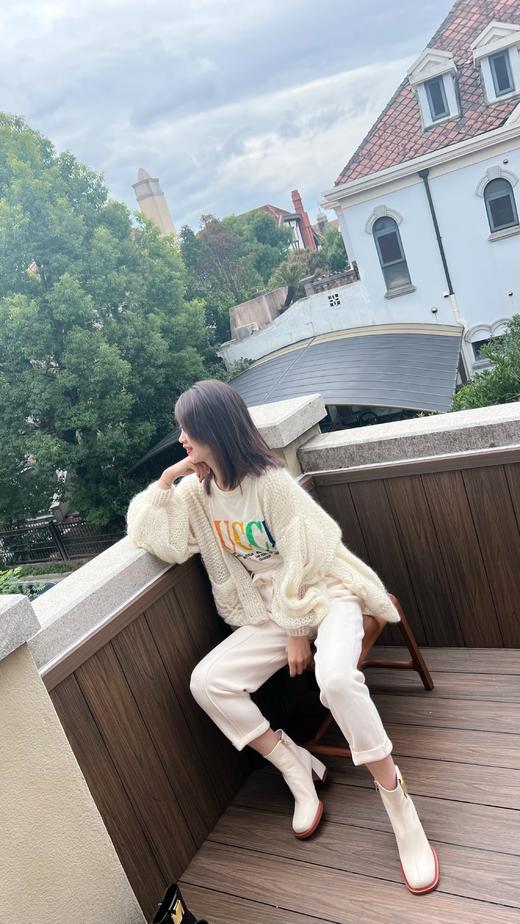 westory复古时髦金属饰扣短筒时装靴粗高跟秋冬新款靴子81971 商品图6