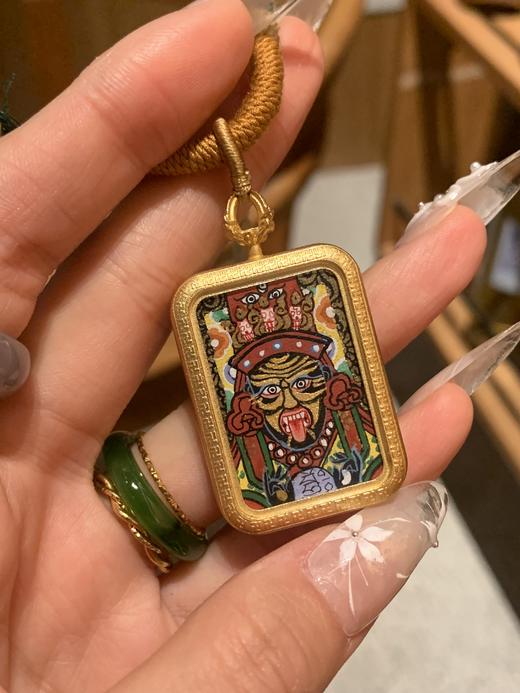 藏地女财·扎基拉姆纯手绘唐卡项链 藏式编绳一套，唐卡尺寸2*3cm 商品图4