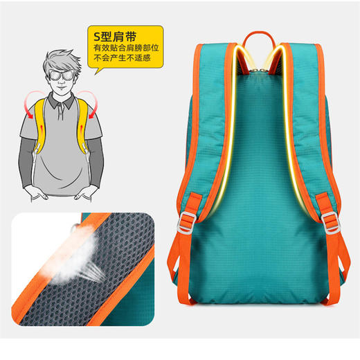 热卖！为旅行减负！汇奇宜 户外折叠男女同款双肩包 潮流运动登山 大容量背包 3色可选 商品图3