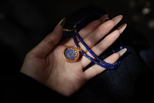 设计款|纯手绘大黑天唐卡吊坠项链 青金石项链六臂大黑天 商品图3