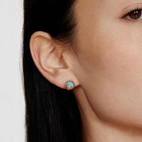 北京仓｜Chan Luu-Cecilia-小金花 海绵蓝石英 耳钉［美国设计师］
