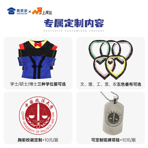 【毕业熊】可定制学士/硕士/博士毛绒公仔玩具礼盒装文科/理科/工科/医科/农科/军科小熊玩偶送礼摆件 商品图2