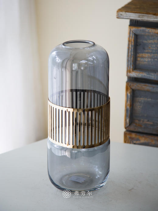 灰色金边花瓶 商品图1