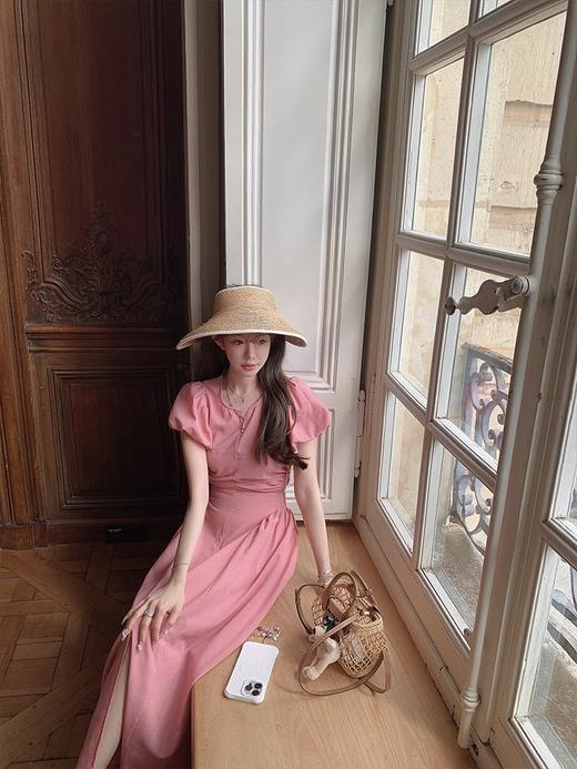 金蘑菇菇 Le reveur织里玫瑰园/ 明媚大美人法式泡泡袖收腰连衣裙 商品图3