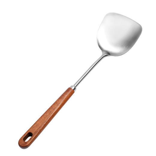 【跨境出口德国不锈钢火锅铲】304不锈钢火锅锅铲乌檀木柄防烫炒勺家用汤勺漏勺加长炒菜铲子 商品图4