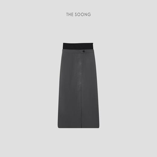 THESOONG"纸感轻薄"纯棉柔软透气线条感中腰半身裙HBQZ7192 商品图2
