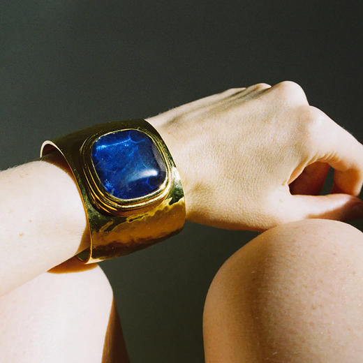 北京仓｜Goossens Paris-RENAISSANCE-宝蓝色 岩石水晶 宽手镯［法国设计师］ 商品图1