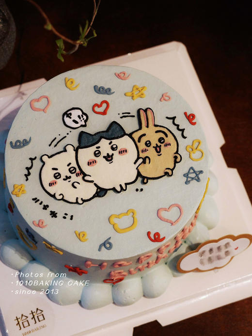 「吉伊卡哇Chiikawa」手绘蛋糕·100%动物奶油（附图6寸·提前3天预订） 商品图0