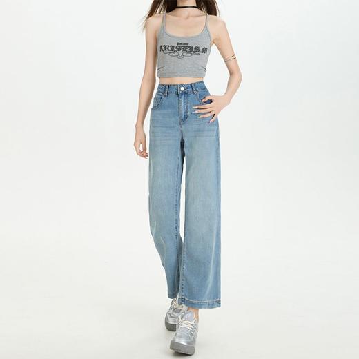 【喵小仟天丝牛仔微喇叭裤】升级版莱赛尔天丝面料 垂顺显瘦 触感光滑 亲肤柔顺 吸湿散热 商品图2