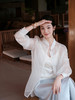 盛唐婧 |手工扎染真丝绡上衣-白色 商品缩略图0