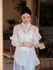 盛唐婧 |手工扎染真丝绡上衣-白色 商品缩略图1