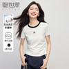 【专属特价】熙世界收腰正肩女T恤2025夏季新款休闲修身显瘦短袖撞色圆领上衣 商品缩略图0