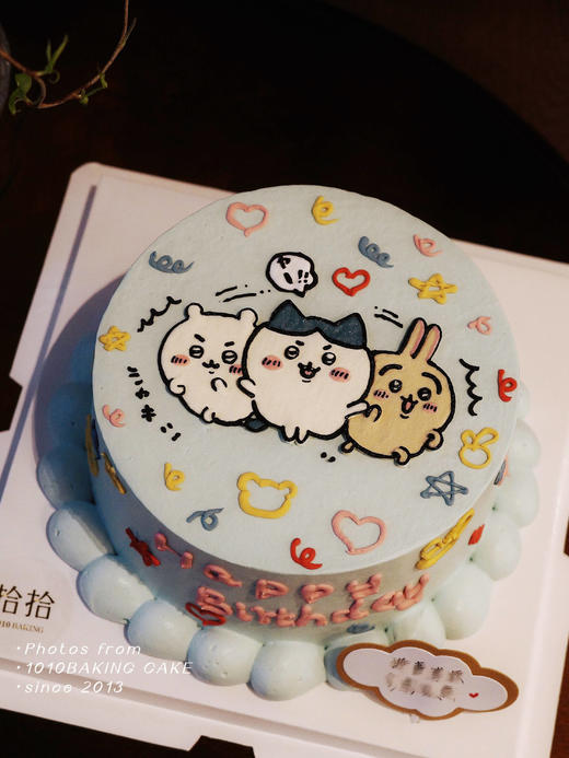 「吉伊卡哇Chiikawa」手绘蛋糕·100%动物奶油（附图6寸·提前3天预订） 商品图1