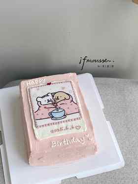 「创意定制」线条小狗合影 只有一层夹层