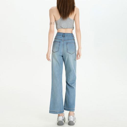 【喵小仟天丝牛仔微喇叭裤】升级版莱赛尔天丝面料 垂顺显瘦 触感光滑 亲肤柔顺 吸湿散热 商品图3