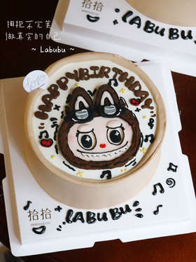 「Labubu~拉布布」手绘蛋糕·100%动物奶油（附图6寸·提前3天预订）