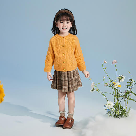 笛莎Deesha 童装女童外套2025秋新款女童舒适领口毛织开衫 商品图2