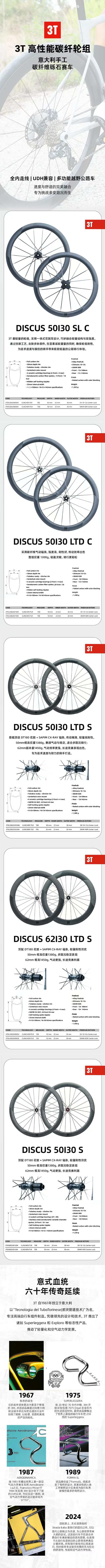 3T discus 碳纤维轮组 禧玛诺塔基 50 60框高 商品图7