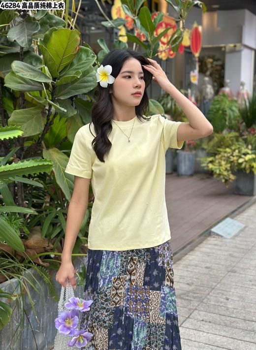 T46284#半高领高品质纯棉T 商品图1