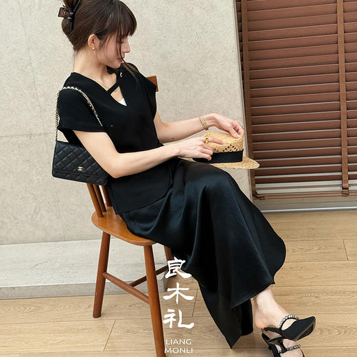 【预售7天】良木礼醋酸开叉半裙（07519） 商品图5