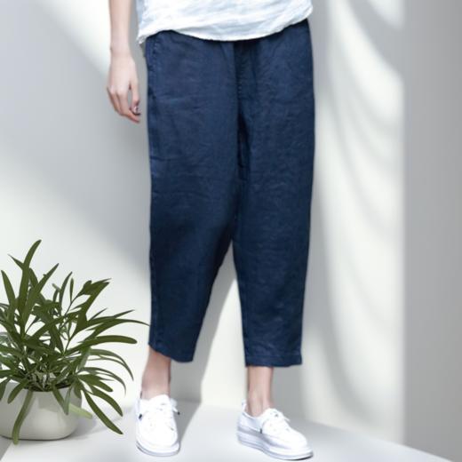 现货 臣禾	【纳凉萝卜裤】  百搭休闲松紧腰七分棉麻哈伦裤	JZ252060575 商品图9