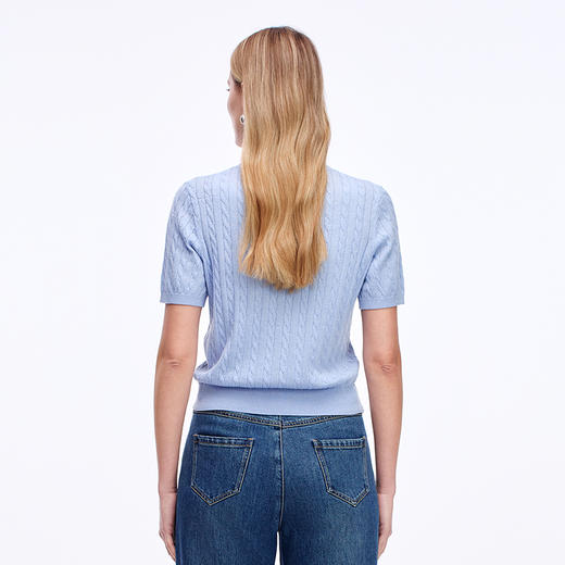 EITIE爱特爱气质通勤简约圆领修身显瘦针织衫秋新款8301001 商品图5