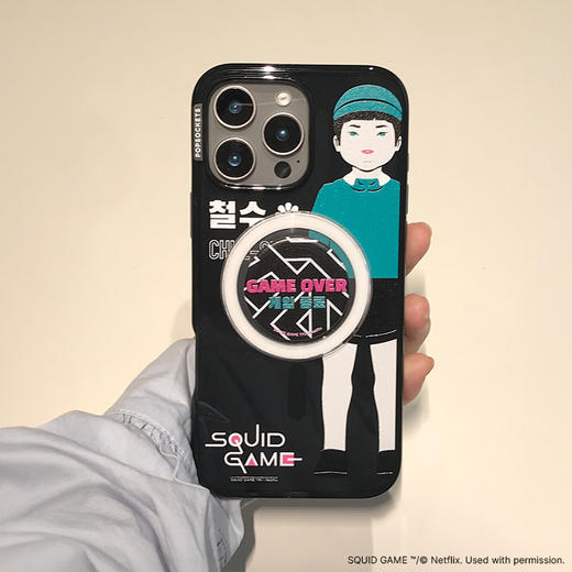 【游戏开始】一起玩吧·哲秀 PopSockets x Netflix合作系列 POPCASE手机壳 MagSafe Popcase磁吸款 黑色 iPhone16/15/14 商品图1