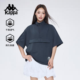 Kappa卡帕背靠背运动短袖女2025夏季新款半袖t恤宽松防泼水上衣男KPCJCSD61