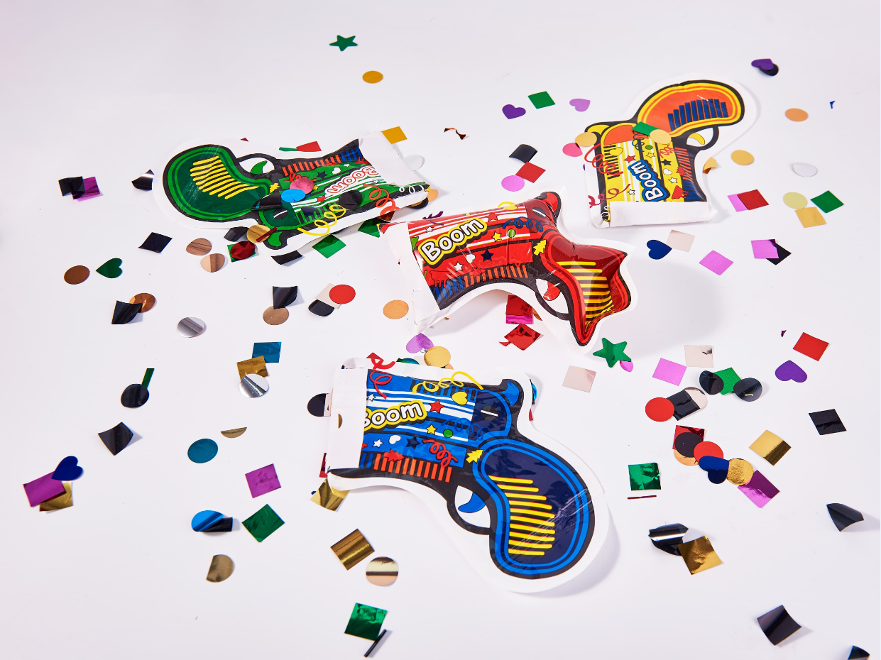 网红生日氛围自动充气礼花枪/喷花桶/彩带枪【单买不配送】