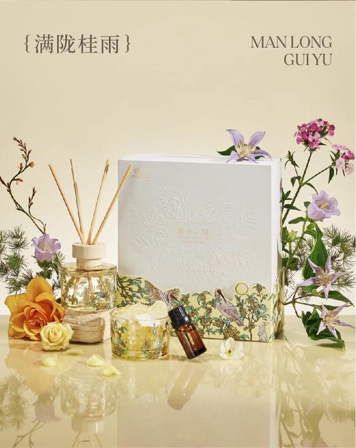 宋朝繁花之境清茶香无火香薰精油扩香石礼盒定制生日持久家用高级繁花之境系列无火香氛（满陇桂雨）+扩香石礼盒 商品图0